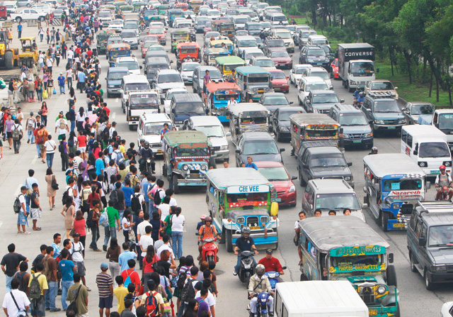 Traffic jam in Manila